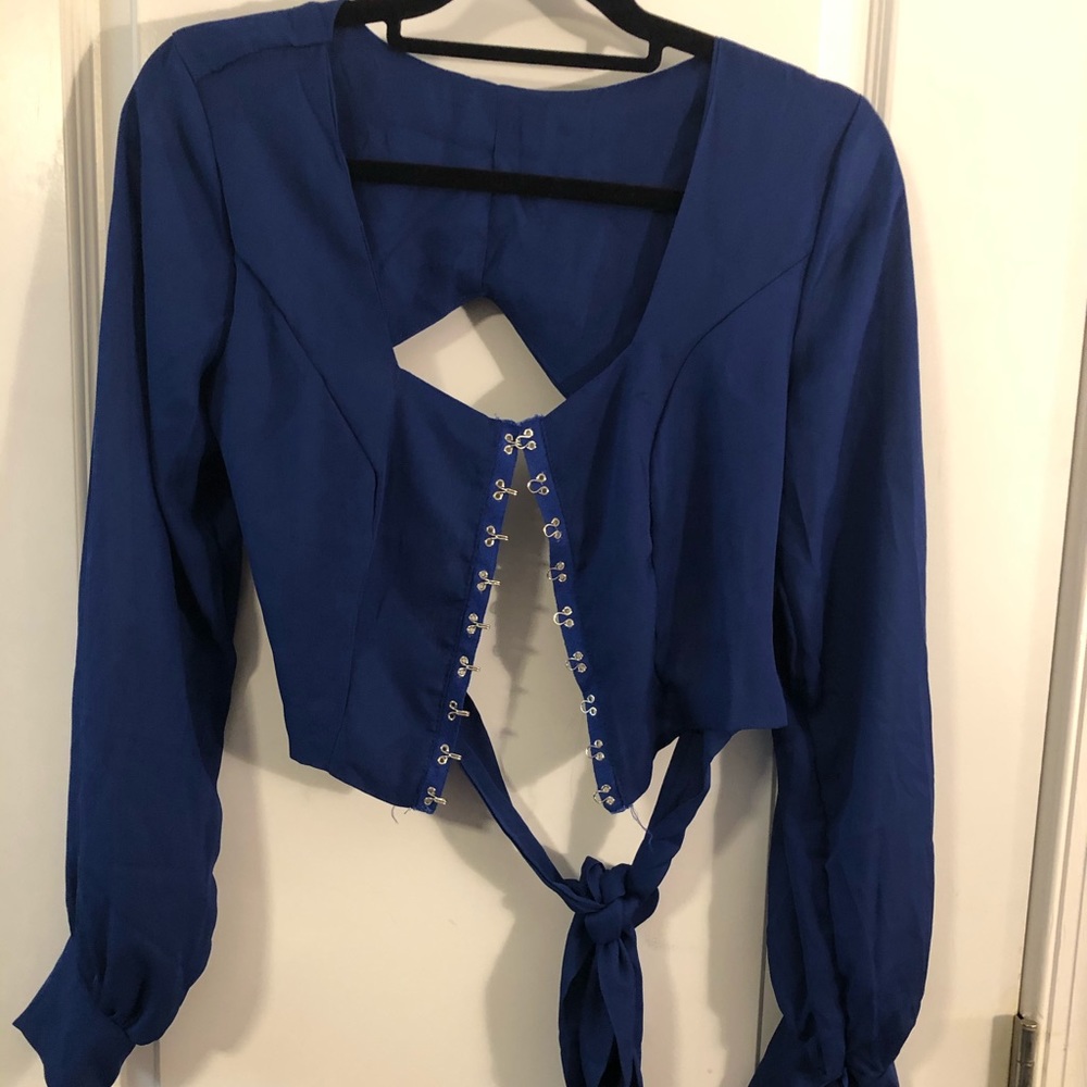 Blue Backless Top
